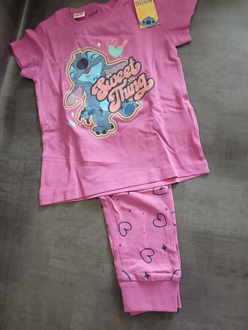 ensemble pyjamas en coton fille stitch disney 98/104 cm 2/4 ans
