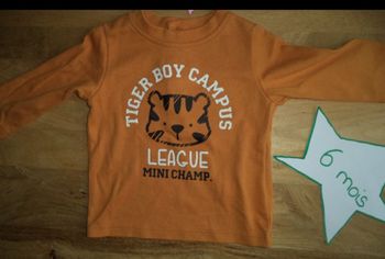 Haut manches longues 6 mois tigre