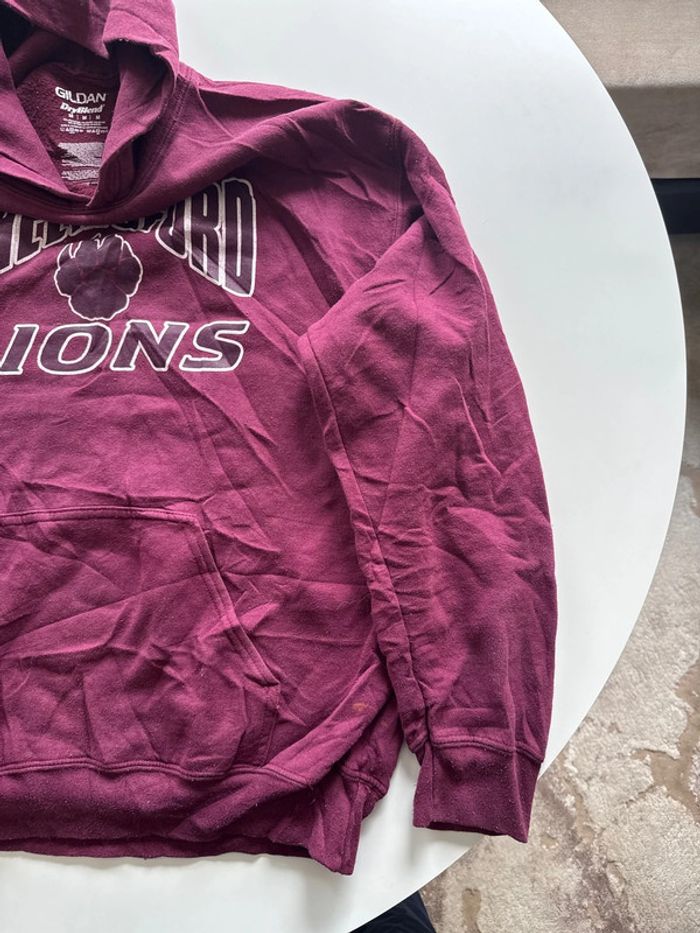 Sweat à capuche bordeaux Crawford Lions– Gildan DryBlend – Taille M - photo numéro 5