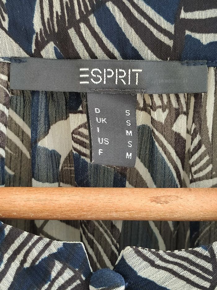 Belle robe légère Esprit bleue et grise motifs abstraits 38 comme neuve - photo numéro 9