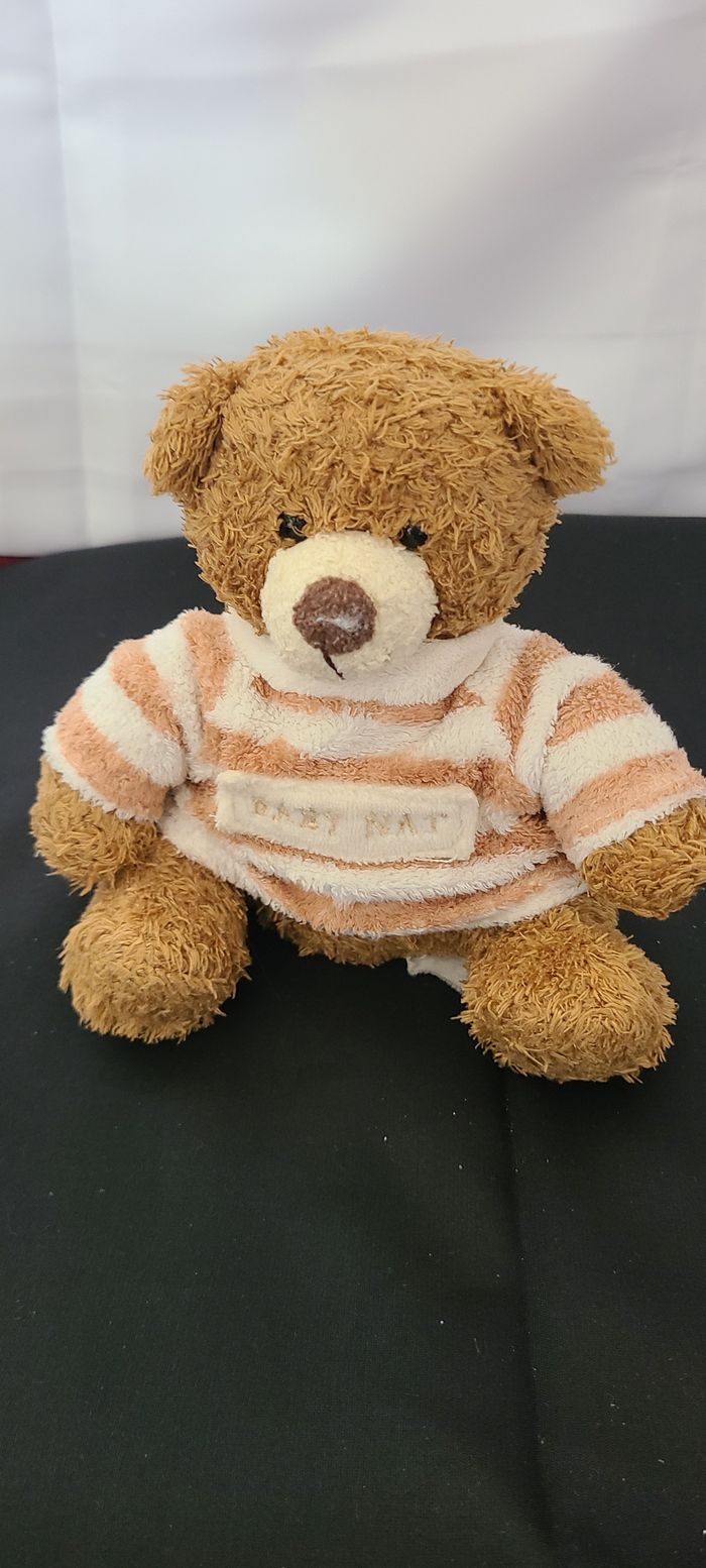 DOUDOU OURS Marron T Shirt Raye 16 Cm BABY NAT - photo numéro 2