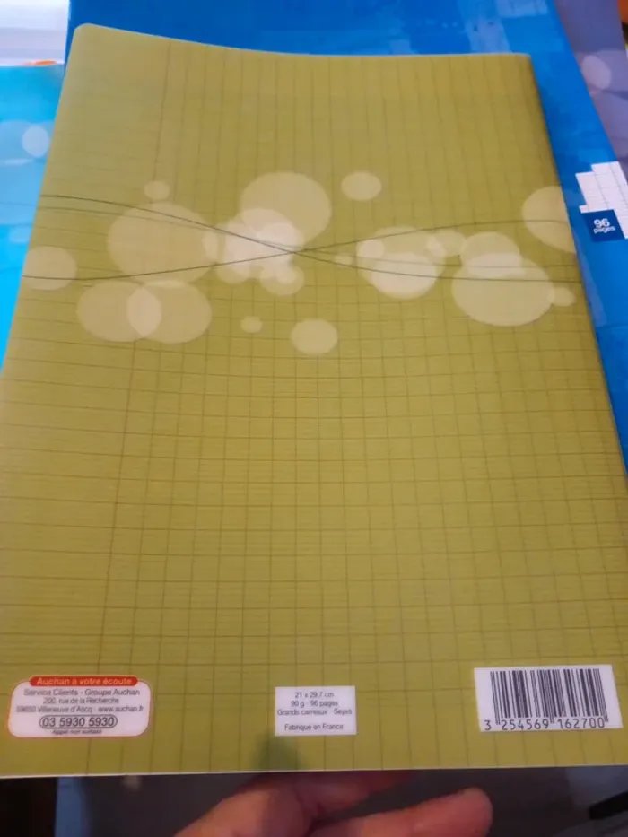 Cahier polypro 21x29,7 grands carreaux 96 pages - photo numéro 2