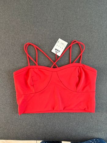 Crop top moulant rouge débardeur