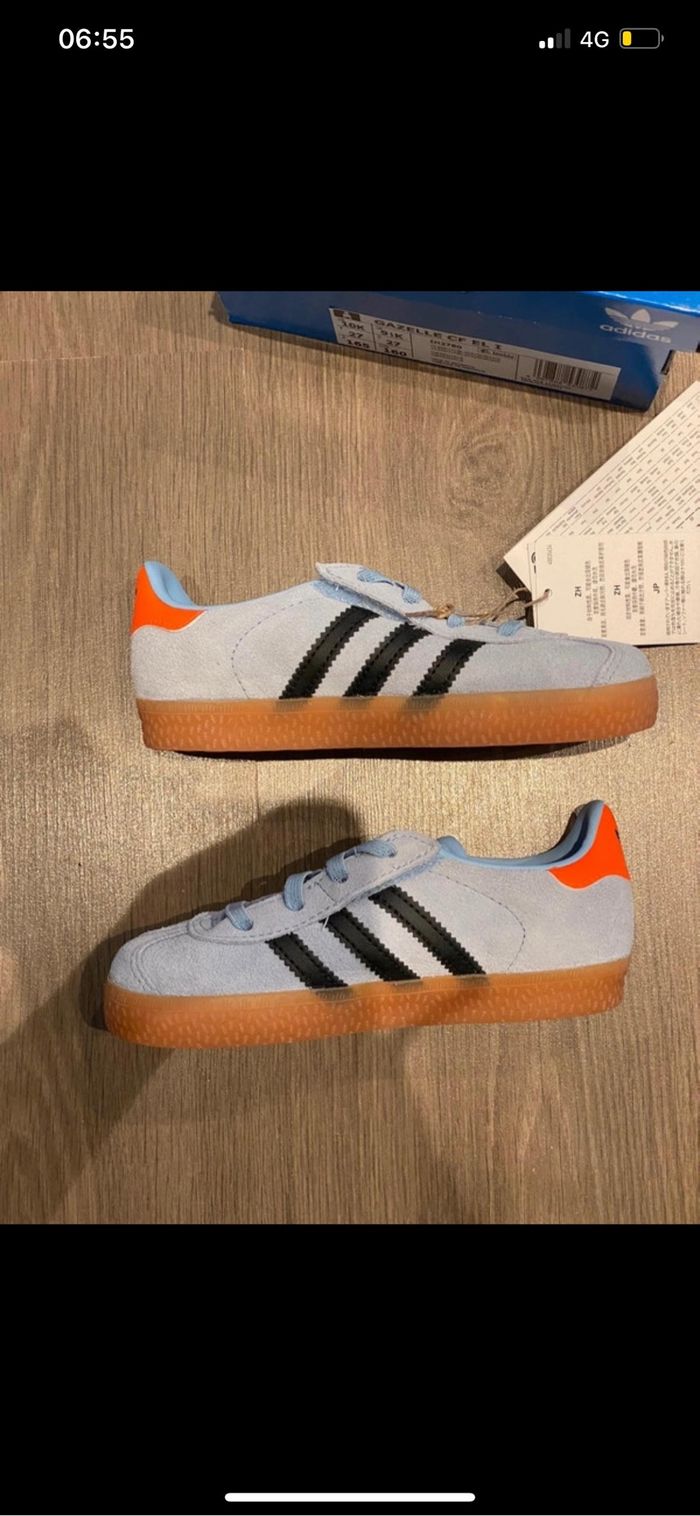 Adidas gazelle bleues et orange - photo numéro 7