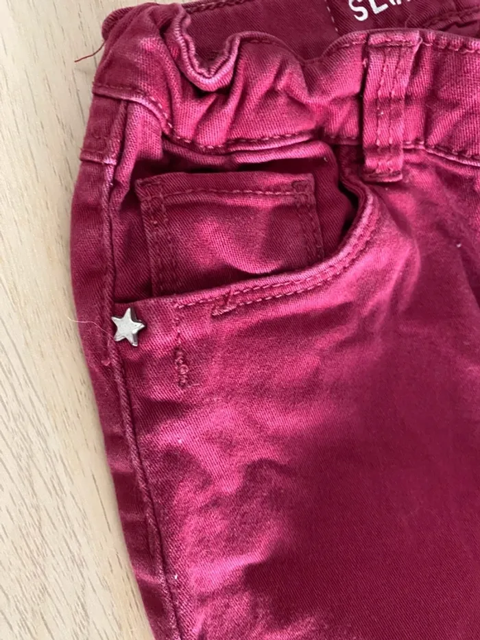 Pantalon jean slim legging bordeaux noir 6 ans fille extenso Kiabi - photo numéro 6