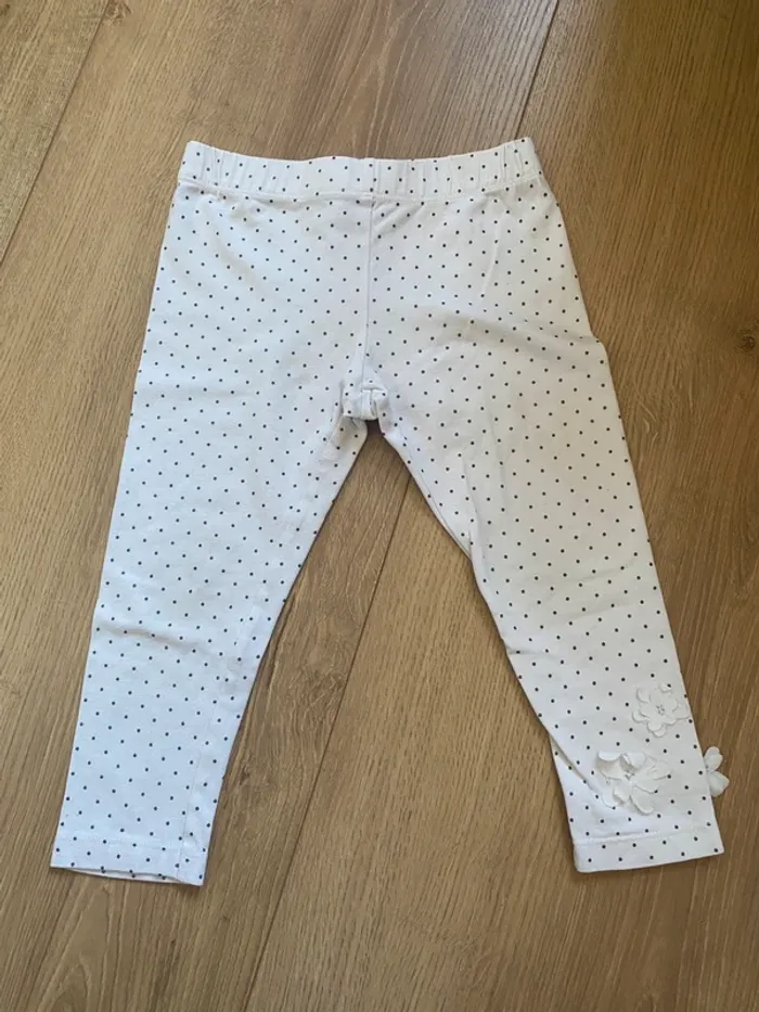Legging catimini 2 ans blanc avec pois