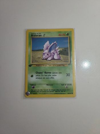 Carte Pokémon Nidoran Mâle 1ère édition