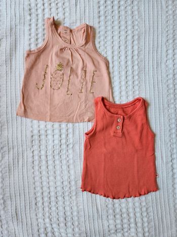 Lot 2 débardeurs été 3 mois