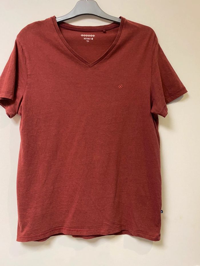 Teeshirt bordeaux col V Bonobo taille L