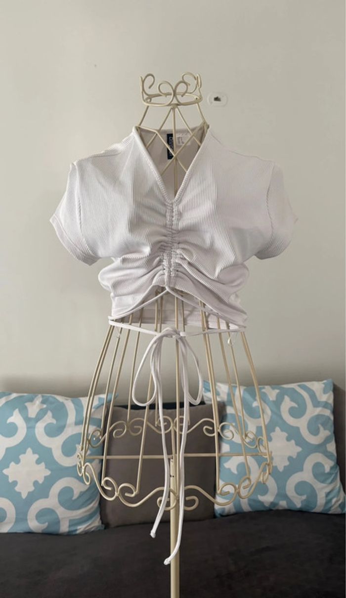 Top blanc H&M Divided - Taille S - photo numéro 2