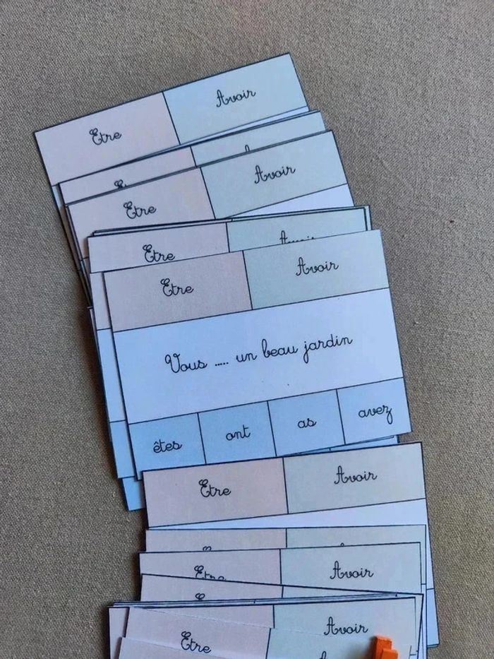 32 cartes à pinces être et avoir au présent - photo numéro 4