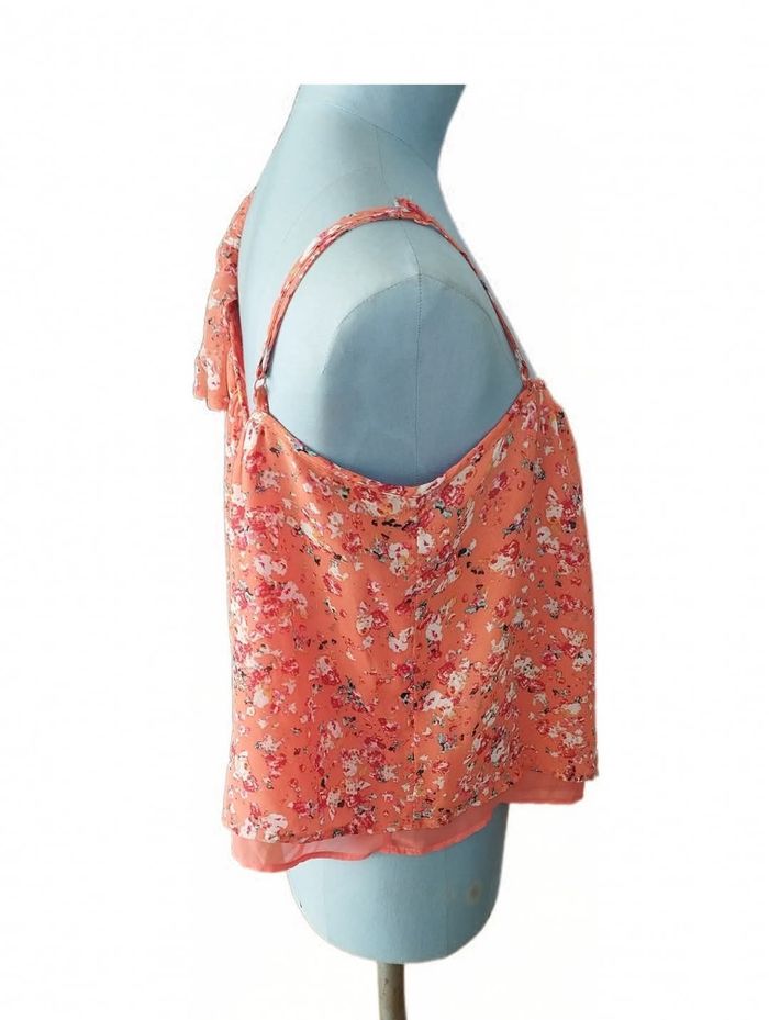 Taille 38 joli haut orange fleuri - photo numéro 7