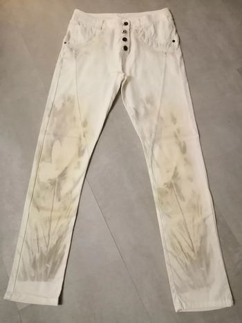 Pantalon blanc imprimé