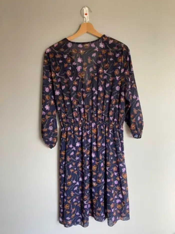 Robe Paprika neuve – Cache-cœur fleuri doublée – Taille 2 - photo numéro 5