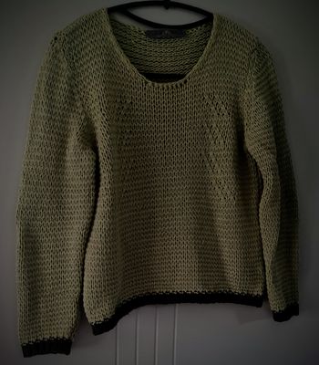 T. 38 (M) - Pull maille épaisse Caroll – Vert kaki – Très bon état