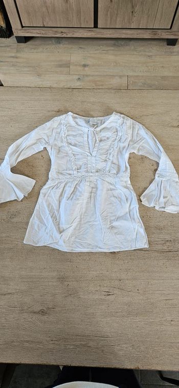 Blouse blanche à manches longues, classique, A l heure anglaise, 8 ans