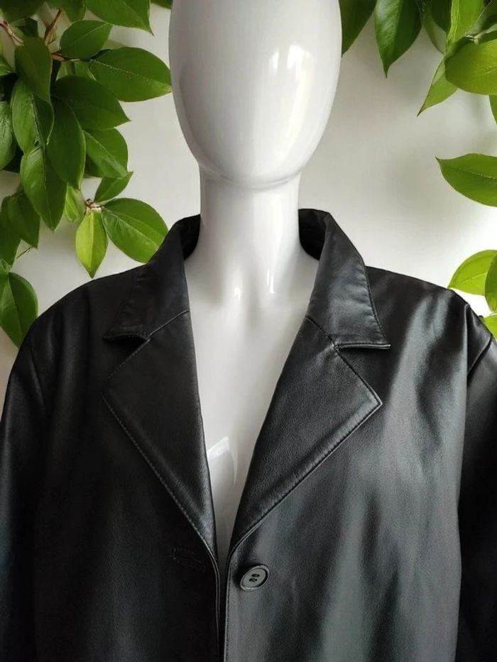 Manteau long en cuir véritable - photo numéro 3