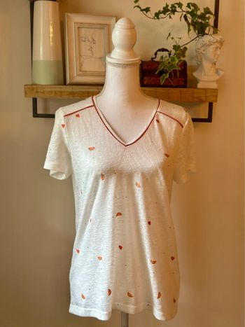 T-shirt blanc motifs pastèque – Grace & Mila – Taille L