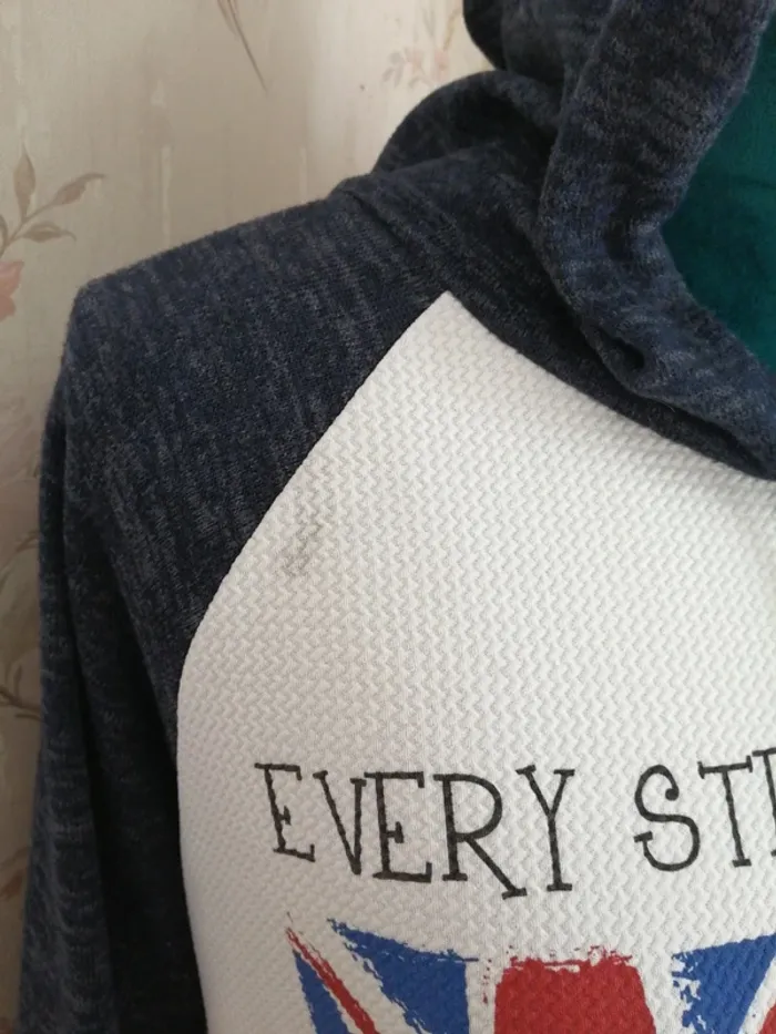 Sweat fin à capuche bleu foncé chiné thème royaume-uni / sans marque / (TU) - photo numéro 5
