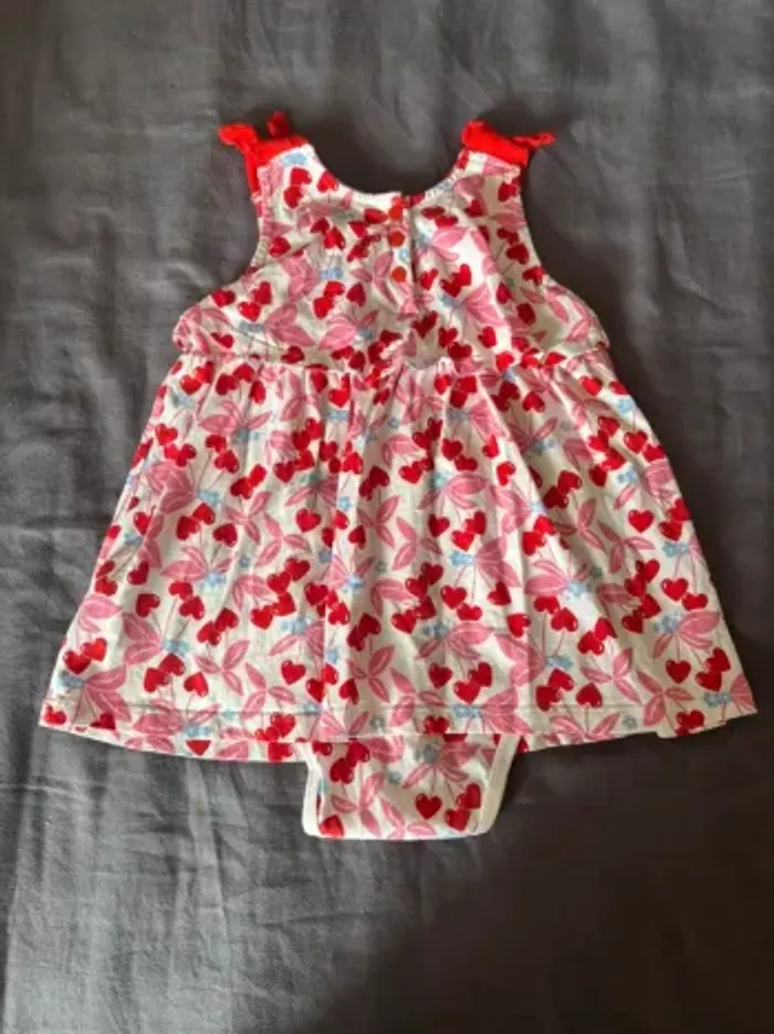 Robe body imprimée thème bouquet de  cerises 36 mois  sergent major - photo numéro 3