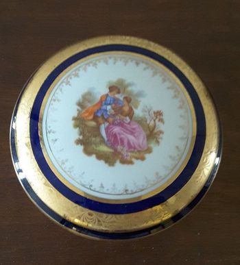 Poudrier – Scène galante – Décor main – R – France