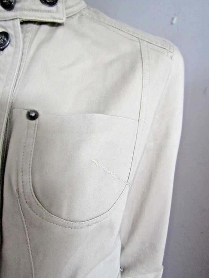 petite veste blouson perfecto non doublée en coton + 3%d'élasthanne T.38/40 - photo numéro 6