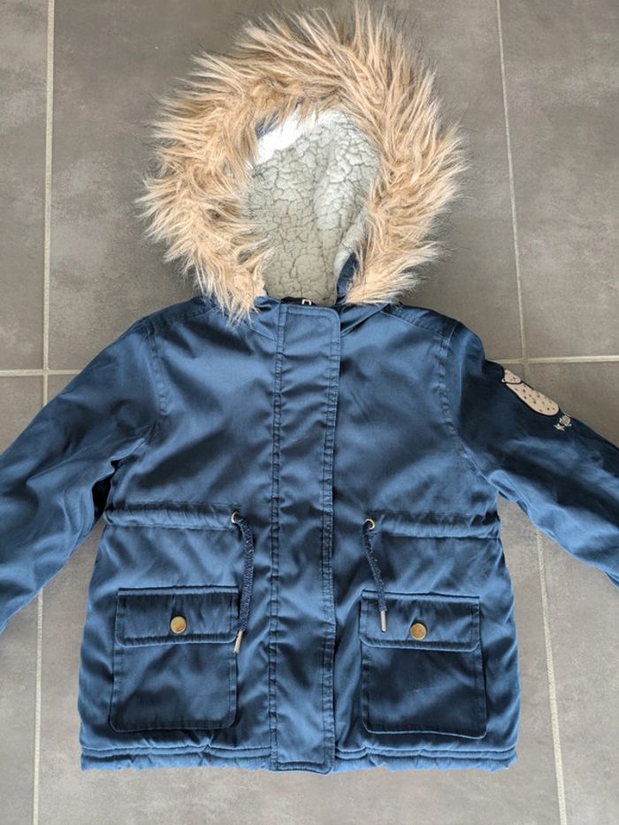 Manteau veste parka bleu marine fourré La redoute 3 ans - photo numéro 2