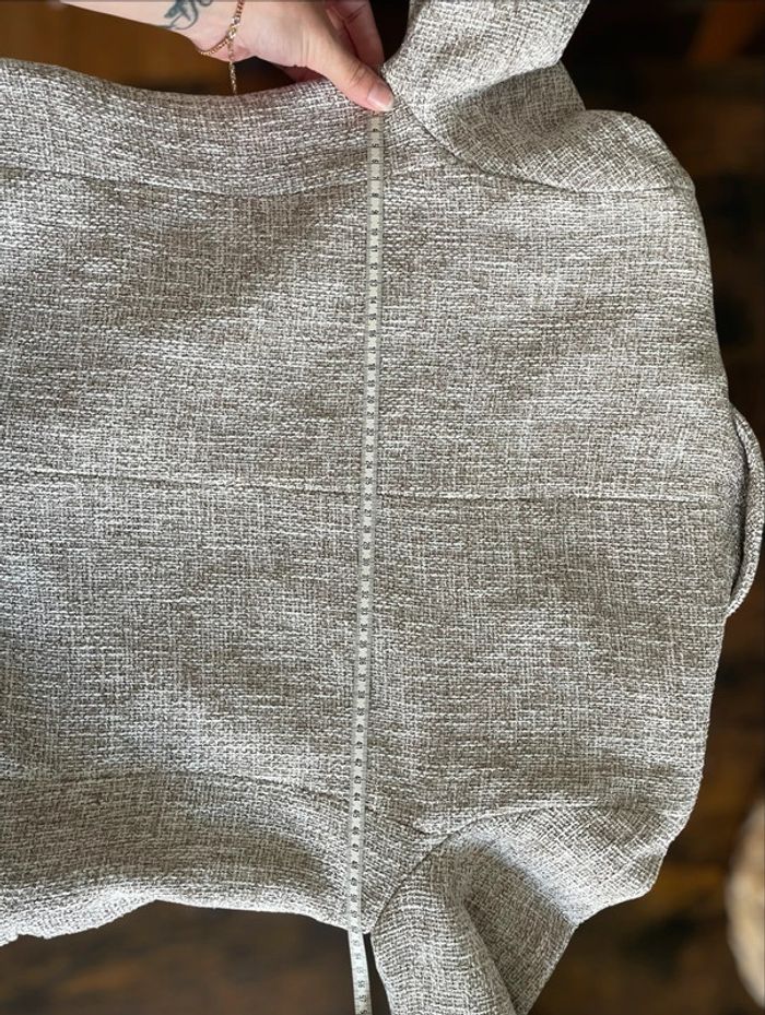 Veste blazer couleur marron crème chiné boutons blanc et doré chic H&M - photo numéro 7