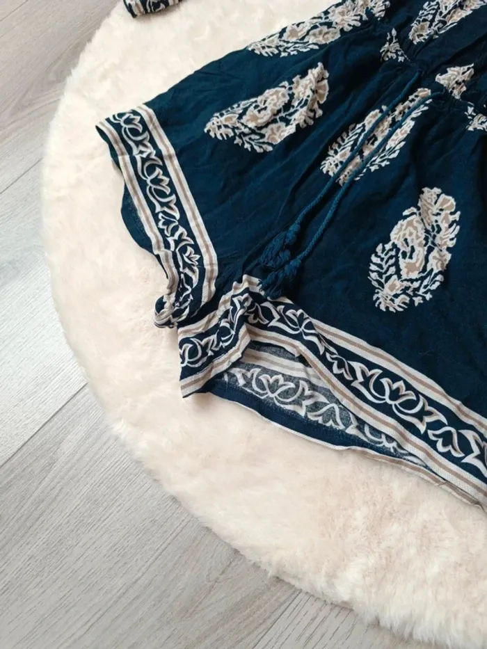 💙 Combishort bleu à imprimé floral – Taille M/L - photo numéro 5