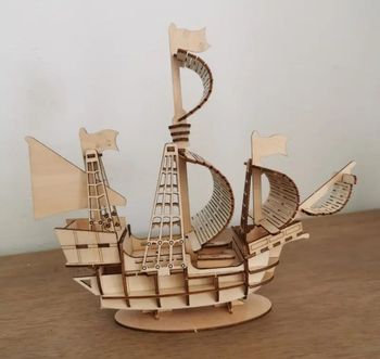 Puzzle 3D bois bateau voilier