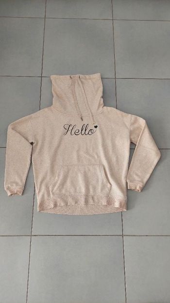 Sweat beige chiné avec col large Atmosphère Taille M / 38