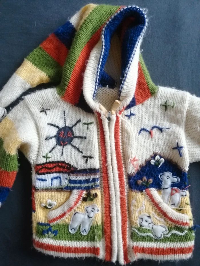 Pull laine  fait main