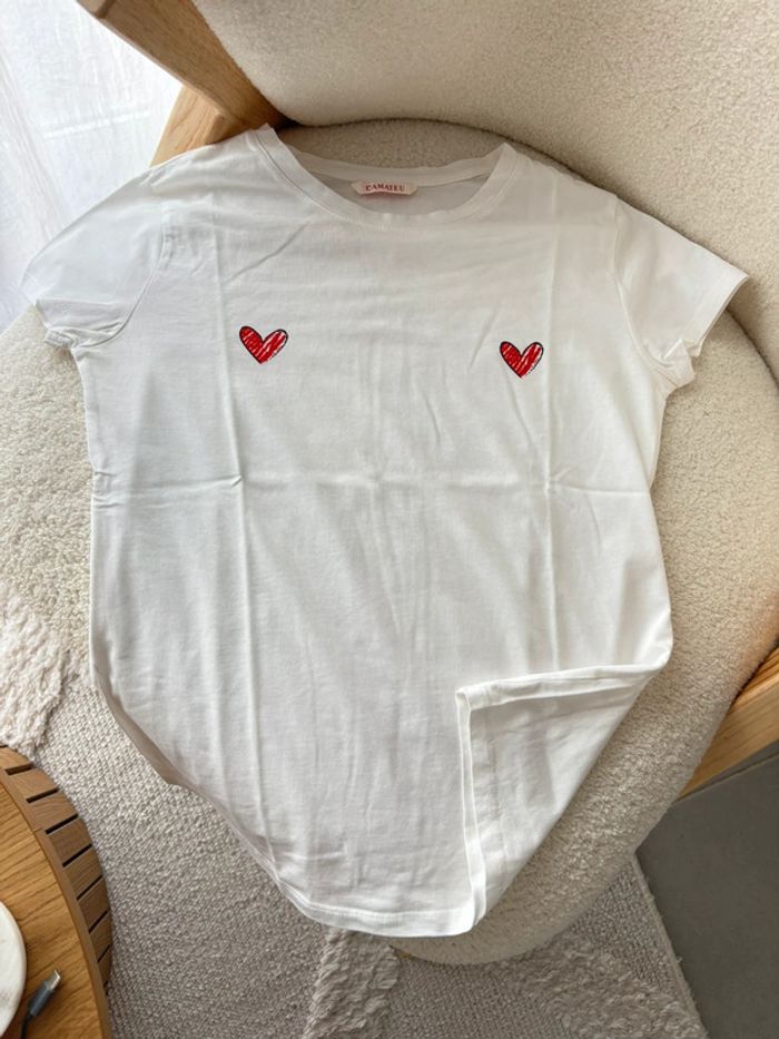 T-shirt camaïeu cœur taille s