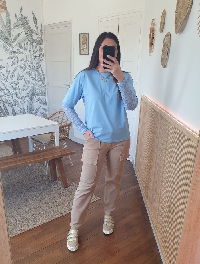 Pantalon cargo beige taupe Taille 36 - photo numéro 2