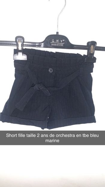 Short fille taille 2 ans