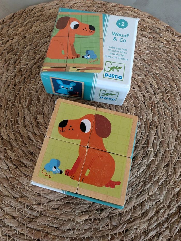 Cubes en bois puzzle Djeco - photo numéro 4