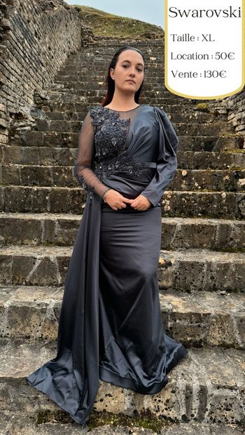 Robe de soirée grise