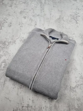 Veste zippée Tommy Hilfiger grise, L Hommes (mesures en photos)