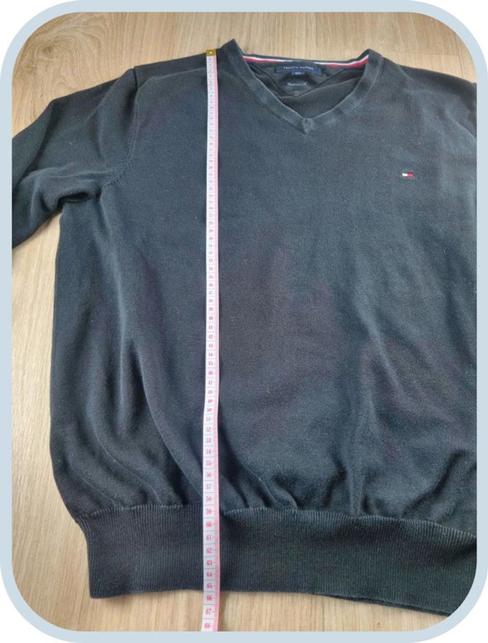 Pull col en V Tommy Hilfiger noir " Prenium Cotton " Homme Taille M - photo numéro 6
