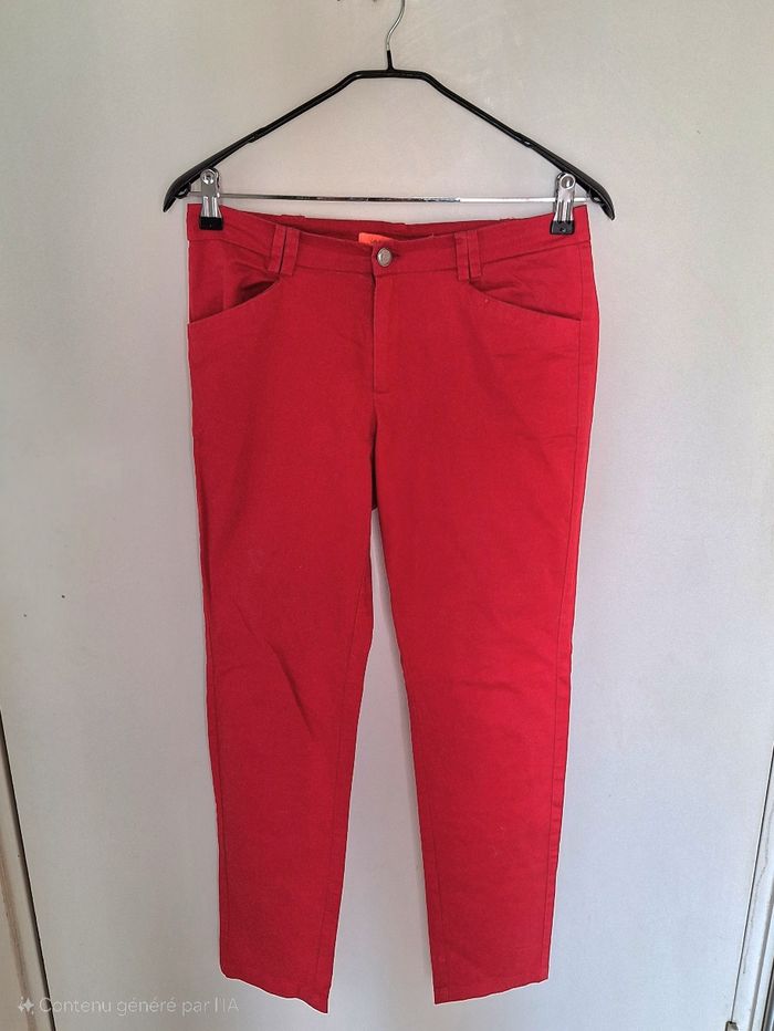 Pantalon femme mango rouge taille 38