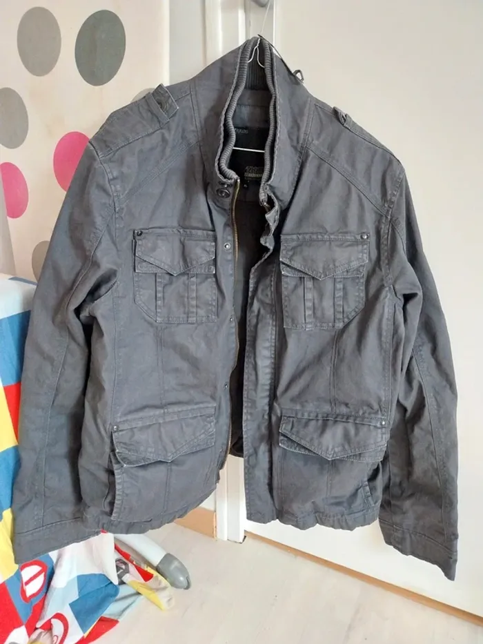 Veste matelassée grise bleue marine Jules XL