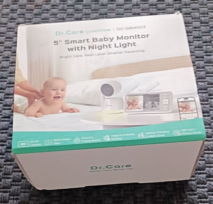 Camera babyphone Dr care LumiView WiFi 5" 2K FHD – App Contrôle, Confidentialité, Batterie 5000mAh, Alertes Bruit & Mouvements, Vision Nocturne HD, Lumière RGB, Portée 390m