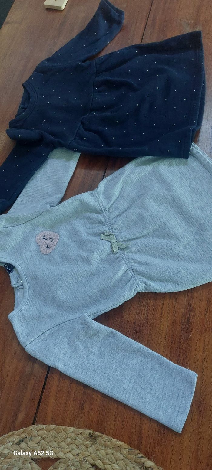 Lot de 2 robes molleton fille 24mois