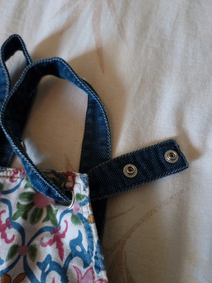 Robe courte jeans fleurs - photo numéro 5