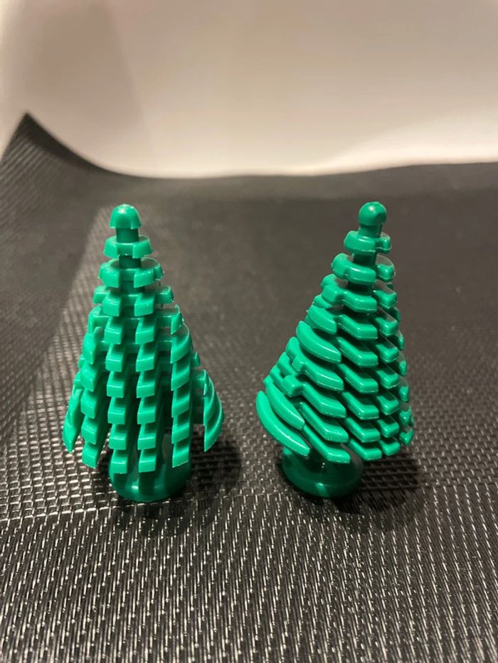 Lego lot 2 arbres sapins verts officiel pièces détachées city ideas creator - photo numéro 2
