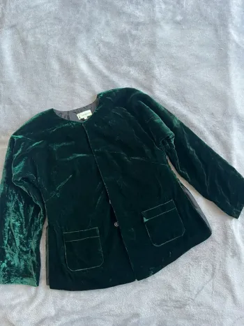 Veste vert vintage velours – La Sensitive Paris – T.38