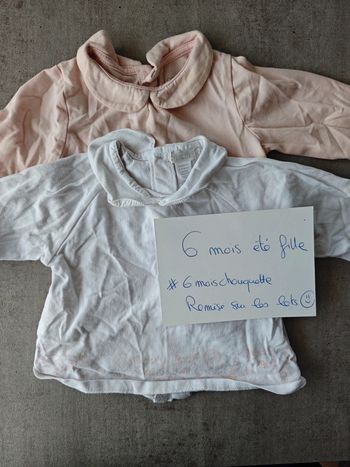 Lot de 2 t-shirts manches longues col claudine