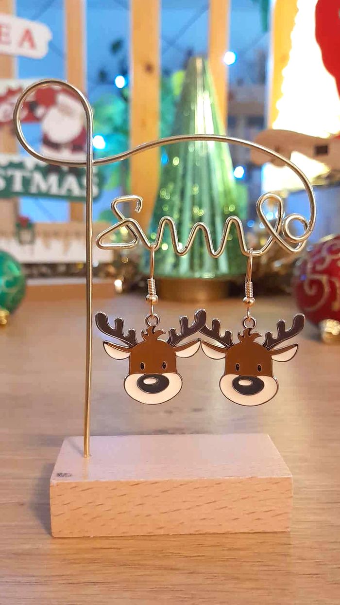 Bijoux Noël | Boucles d’Oreilles neuves Renne de Noël