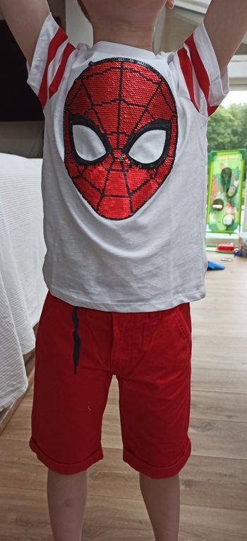 6 ans t-shirt manches longues sequin Spider-Man