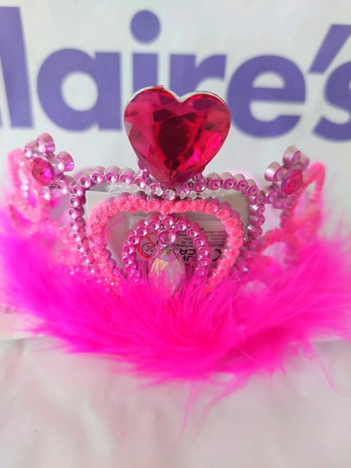Déguisement Couronne princesse plumes roses neuf Claire's - photo numéro 2